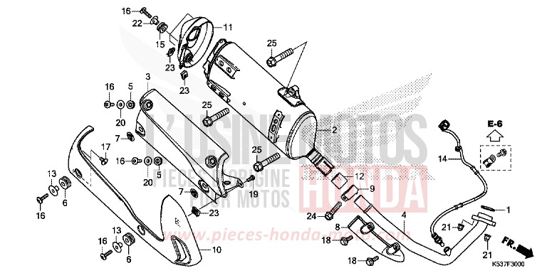 SILENCIEUX D'ECHAPPEMENT de SH300A PEARL NIGHTSTAR BLACK (NHA84) de 2019
