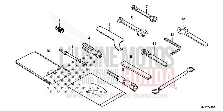 OUTILS de CB500X GRAND PRIX RED (R380) de 2020
