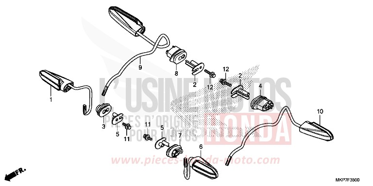 CLIGNOTANT de CB500X MAT GUNPOWDER BLACK METALLIC (NH436) de 2020