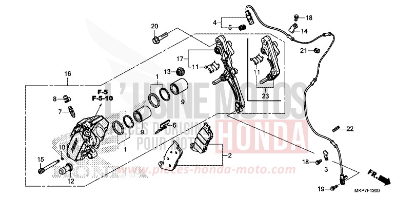 ETRIER DE FREIN AVANT (CB400XAK,CB500X,CB500XAK/L/M) de CB500X MAT GUNPOWDER BLACK METALLIC (NH436) de 2019