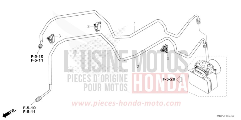 TUYAU DE FREIN de CB500X PEARL METALLOID WHITE (NHA96) de 2020