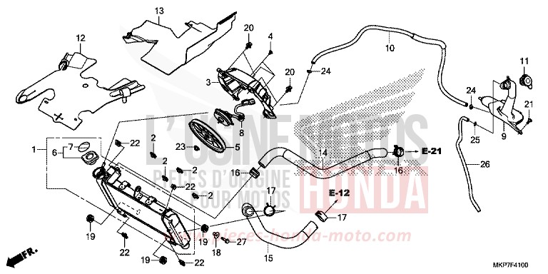 RADIATEUR de CB500X PEARL METALLOID WHITE (NHA96) 2020