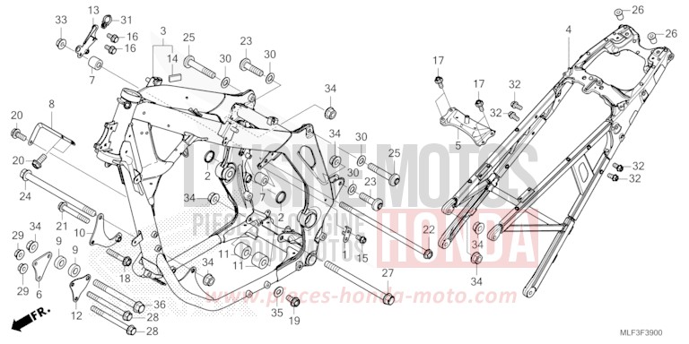 CARROSSERIE DE CHASSIS de NT1100 MAT IRIDIUM GRAY METALLIC (NHC64) 2023