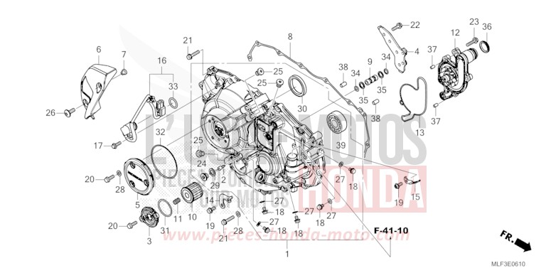 PANNEAU CARTER-MOTEUR D. (NT1100D) de NT1100 PEARL GLARE WHITE (NHB53) 2023