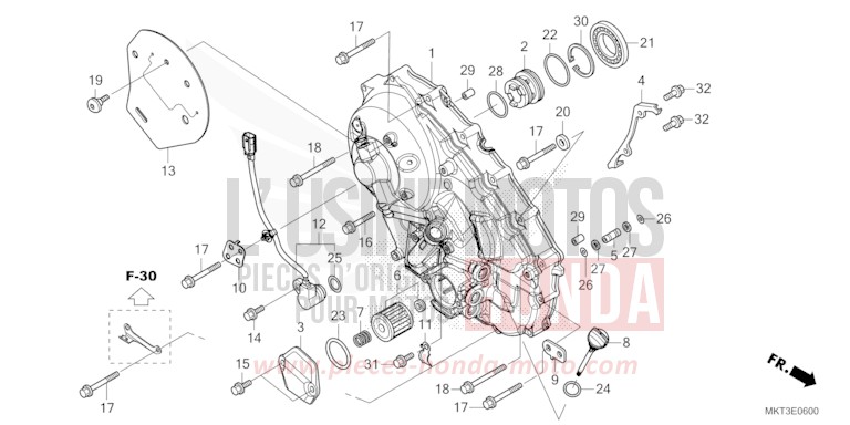 PANNEAU CARTER-MOTEUR D. de X-ADV SHASTA WHITE (NH138) de 2023