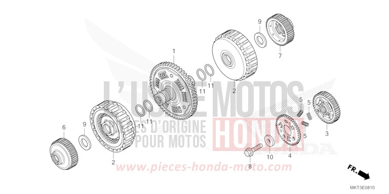 EMBRAYAGE de X-ADV SHASTA WHITE (NH138) de 2023