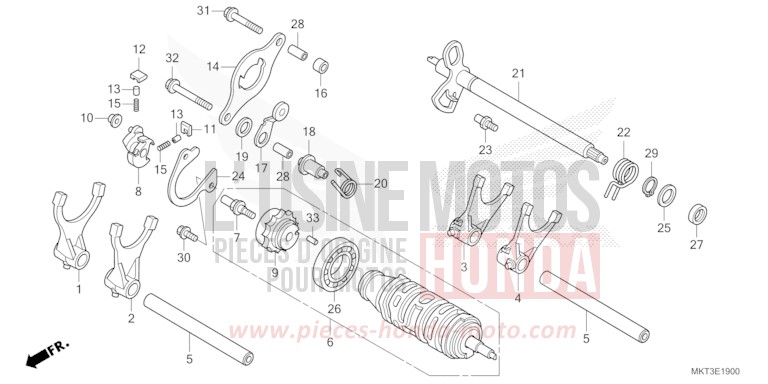 BARILLET DE SELECTION de X-ADV SHASTA WHITE (NH138) de 2023