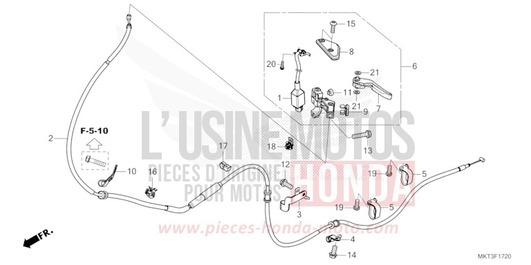 LEVIER DE STATIONNEMENT de X-ADV SHASTA WHITE (NH138) de 2023