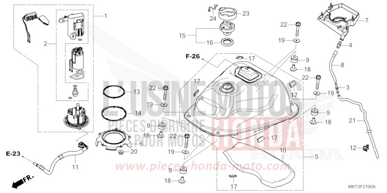 RESERVOIR A CARBURANT/POMPE A CARBURANT de X-ADV SHASTA WHITE (NH138) de 2023