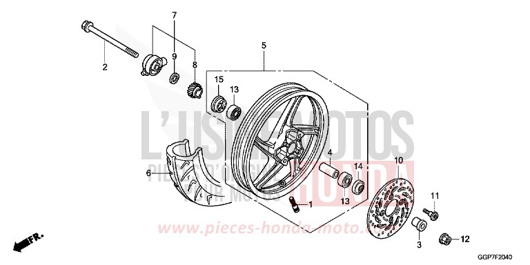 ROUE AVANT de NSC50E M00NDUST SILVER METALLIC (NHB29) 2014