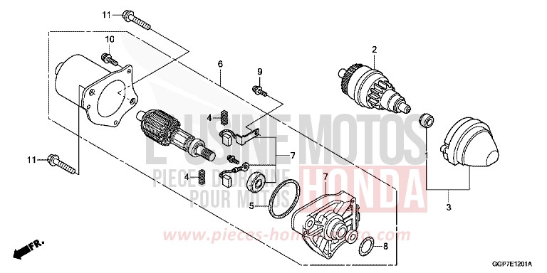 MOTEUR DE DEMARRAGE (MITSUBA) de NSC50E MAT CARBONIUM GRAY METALLIC (NHB52) 2014