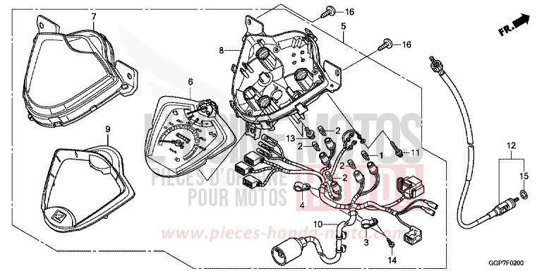 COMPTEUR DE VITESSE (NSC50/MPD/WH) de NSC50MPD CANDY LUCID RED (R264) 2012