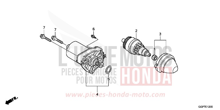 MOTEUR DE DEMARRAGE (YUHUAN AVIATION MACHINARY) de NSC50MPD PEARL PROCYON BLACK (NHA06) 2012