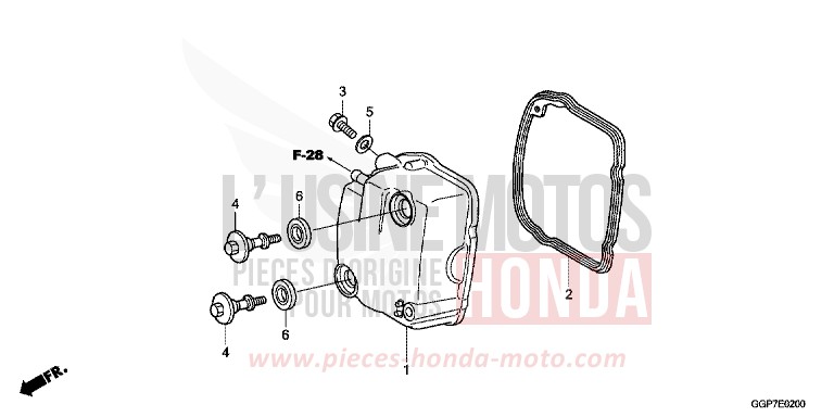 COUVERCLE DE CULASSE de NSC50MPD PEARL WHITE (NHA20) 2012