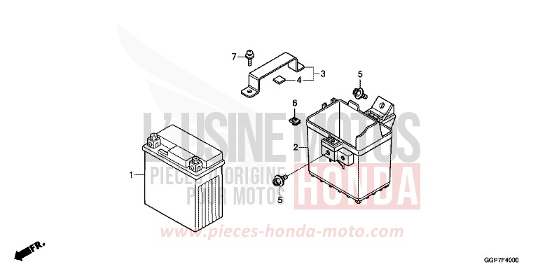 BATTERIE (NSC50/MPD/WH) de NSC50MPD MAT CARBONIUM GRAY METALLIC (NHB52) de 2014