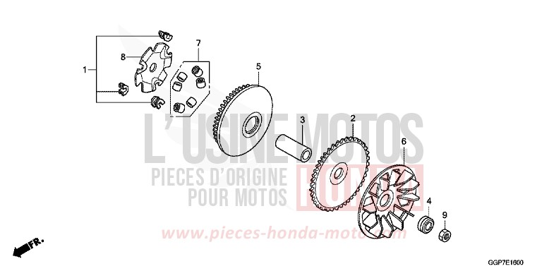 COTE SECONDAIRE de NSC50MPD HYPER RED (R348) 2014
