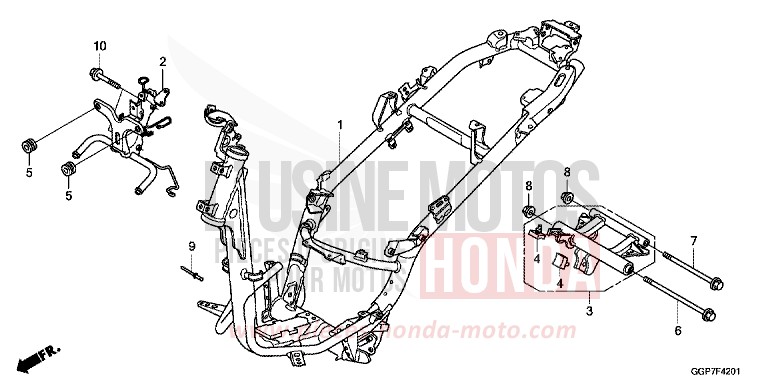 CARROSSERIE DE CHASSIS (NSC502WH/T2) de NSC50MPD HYPER RED (R348) 2014