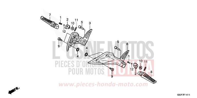 MARCHEPIED SELLE TANDEM (NSC502WH/T2) de NSC50MPD BOSS GRAY METALLIC (NHA21) 2013