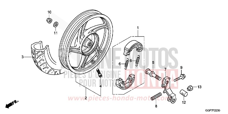 ROUE ARRIERE de NSC50MPD PEARL SUNBEAM WHITE (NHA66) 2013