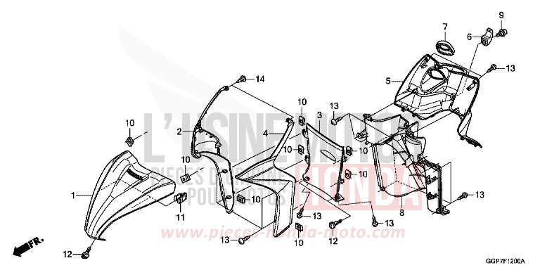 GAINE DE PROTECTION AVANT/COUVERCLE INTERNE (NSC50/MPD/WH) de NSC50MPD CANDY LUCID RED (R264) 2012
