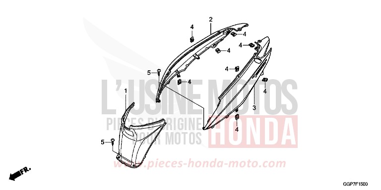 HOUSSE DE CARROSSERIE (NSC50/MPD/WH) de NSC50MPD PEARL PROCYON BLACK (NHA06) 2012