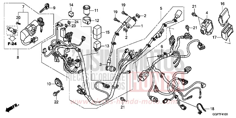 FAISCEAU DES FILS (NSC50/MPD/WH) de NSC50MPD PEARL PROCYON BLACK (NHA06) 2012