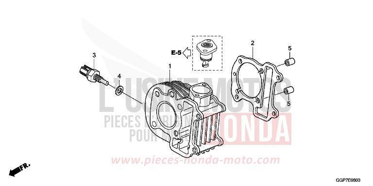 CYLINDRE de NSC50MPD PEARL WHITE (NHA20) 2012