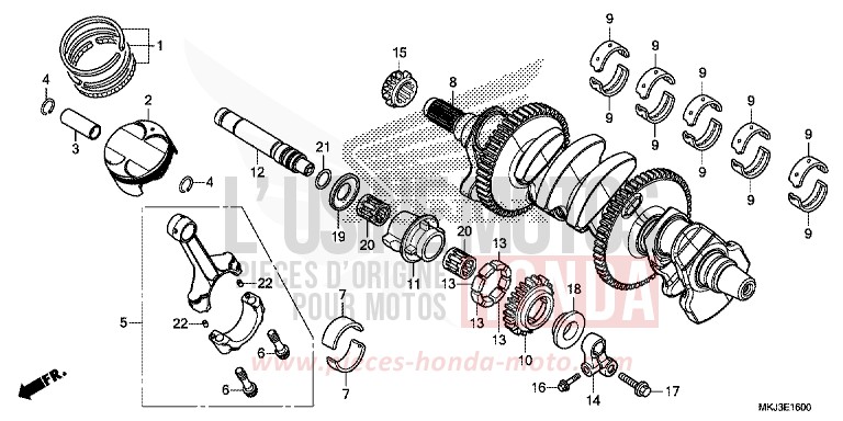 KURBELWELLE/KOLBEN de CB1000R MAT BULLET SILVER (NH389) 2018