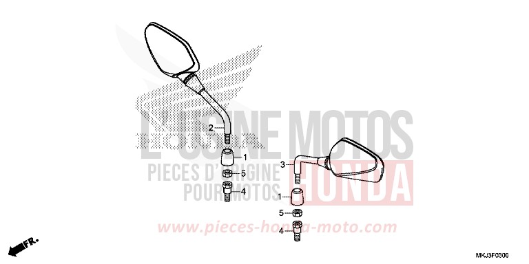 SPIEGEL de CB1000R MAT BULLET SILVER (NH389) 2018