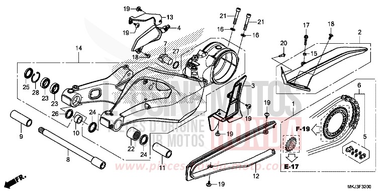 SCHWINGE de CB1000R MAT BULLET SILVER (NH389) 2018