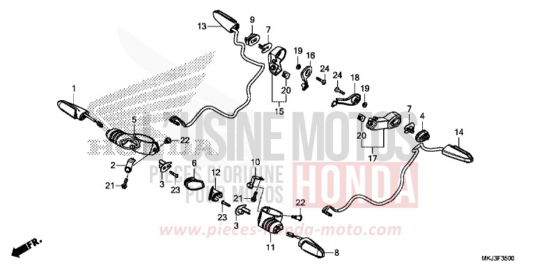 BLINKER de CB1000R MAT BULLET SILVER (NH389) 2018