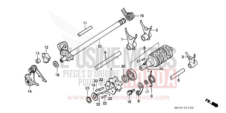 TAMBOUR DE CHANGEMENT/FOURCHETTE DE SELECTION de MTX125R EXCEL BLACK (NH57) 1983