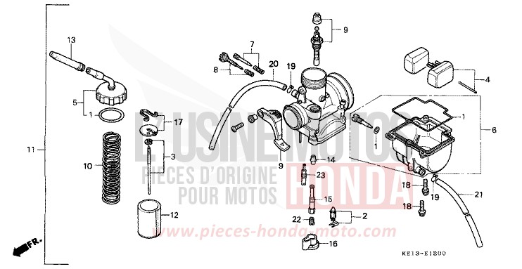 CARBURATEUR de MTX125R SHASTA WHITE (NH138) 1983