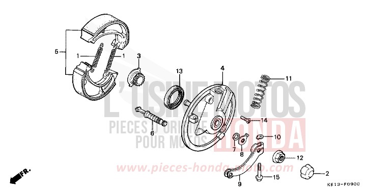 PANNEAU DE FREIN AVANT (1) de MTX125R SHASTA WHITE (NH138) 1983