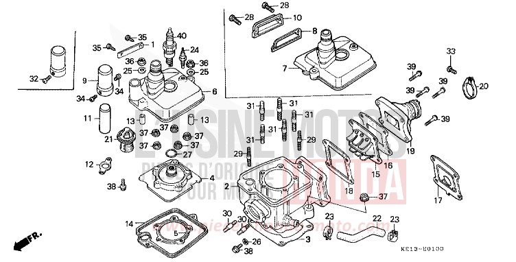 CYLINDRE/CULASSE de MTX125R EXCEL BLACK (NH57) 1985