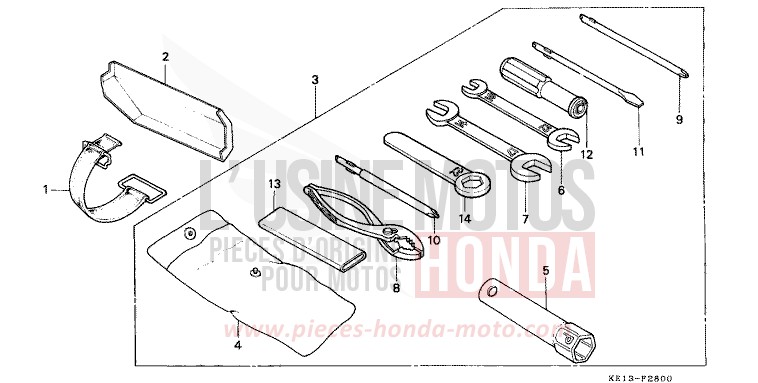 OUTILS de MTX125R EXCEL BLACK (NH57) 1985