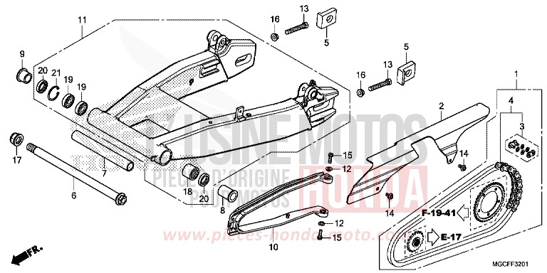 SCHWINGE (CB1100NA/NAD) de CB1100 MAT BETA SILVER METALLIC (NHC08) 2019