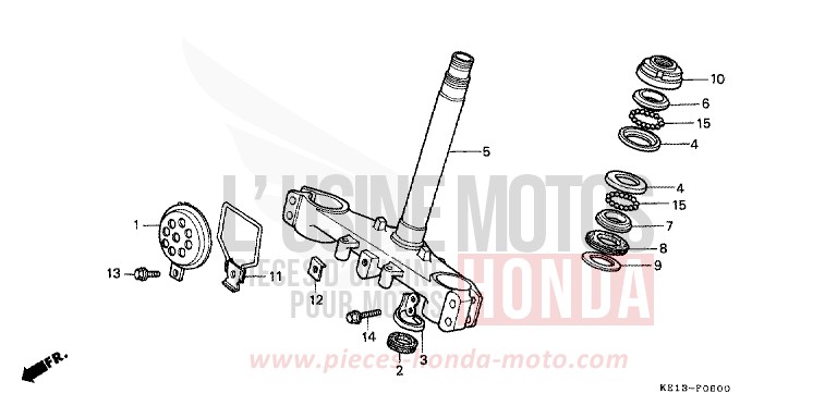 TIGE DE DIRECTION de MTX125R CORTINA WHITE (NH111) 1987