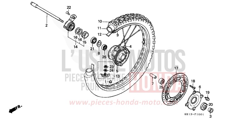 ROUE AVANT (2) de MTX125R CORTINA WHITE (NH111) 1987