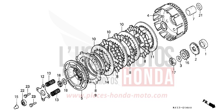 EMBRAYAGE de MTX125R EXCEL BLACK (NH57) 1987