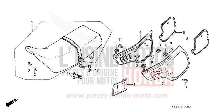 SIEGE/COUVERCLE LATERAL de MTX125R EXCEL BLACK (NH57) 1987