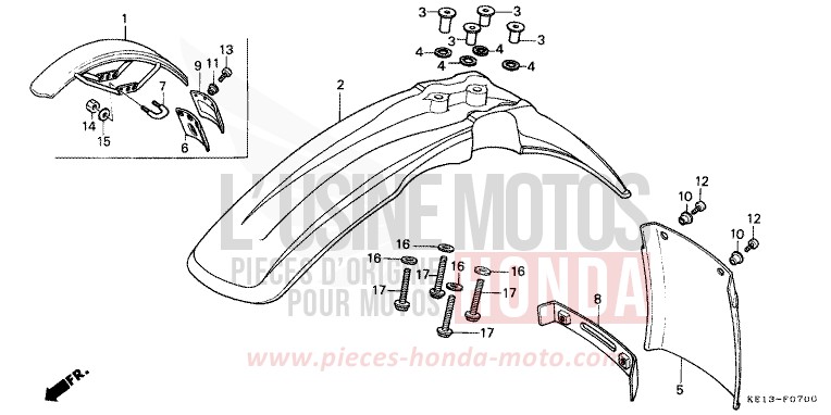 AILE AVANT de MTX125R FIGHTING RED (R134) 1987
