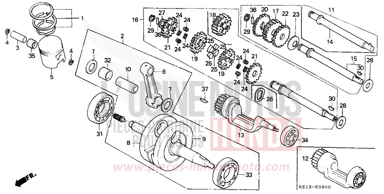 VILEBREQUIN/PISTON de MTX125R SHASTA WHITE (NH138) 1987