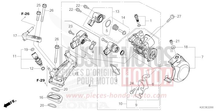 CORPS DE PAPILLON de NSC110 POSEIDON BLACK METALLIC (NHB25) 2021