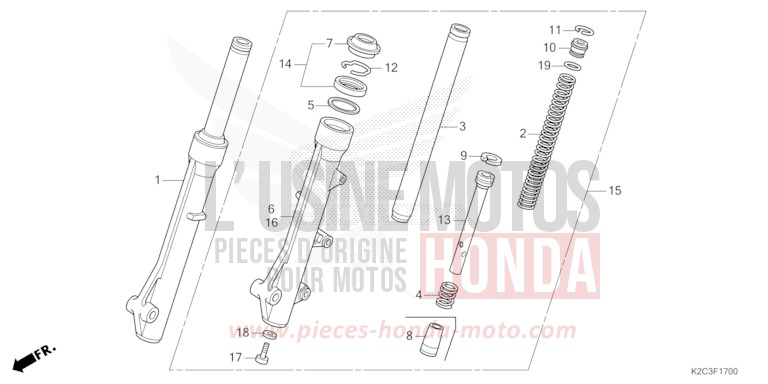 FOURCHETTE AVANT de NSC110 PEARL JASMINE WHITE (NHB35) 2023
