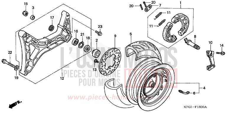 ROUE ARRIERE de Foresight CYNOS GRAY METALLIC (NH400) 2001