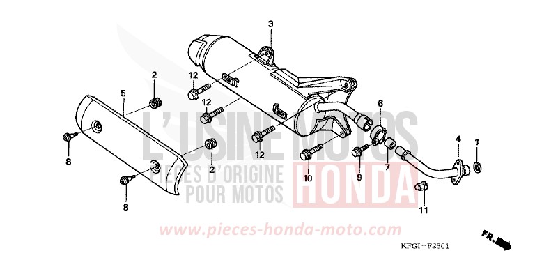 SILENCIEUX D'ECHAPPEMENT (FES2505) de Foresight INTERSTELLAR BLACK METALLIC (NHA12) de 2005