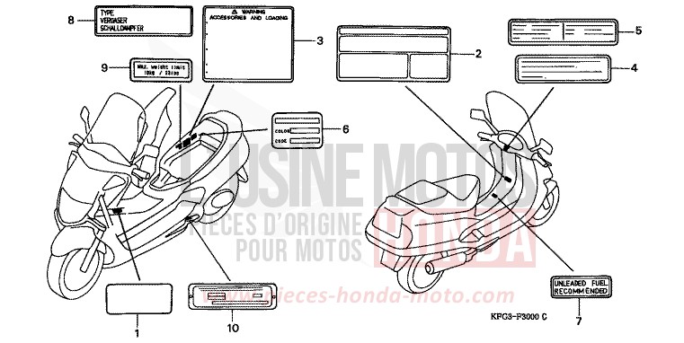 ETIQUETTE DE PRECAUTIONS de Foresight CANDY GLORY RED-U (R101) de 1999