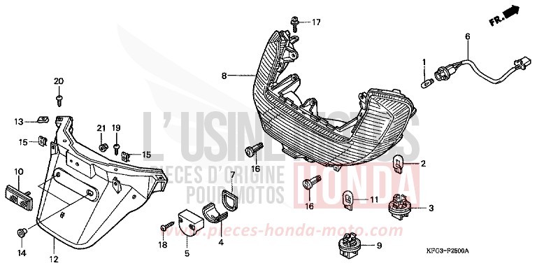 FEU ARRIERE/GARDE-BOUE ARRIERE de Foresight PORCELAIN SILVER METALLIC (NH410) de 1999