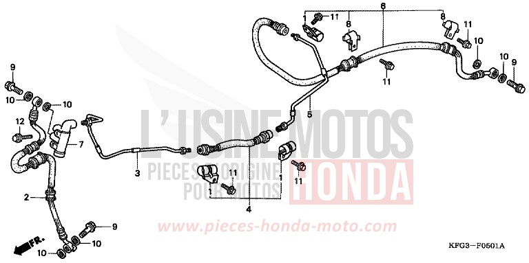 TUYAUTERIE FREIN ARRIERE de Foresight PURE BLACK (NH237) de 1999